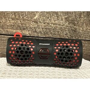 Sylvania SP332  Portable Bluetooth Speaker Black/Red Rubberized